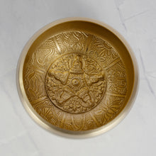 Load image into Gallery viewer, Top view of Golden Brass Singing Bowl
