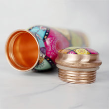 Load image into Gallery viewer, Inside view of Mandala &amp; Holistic Printed Copper Bottle

